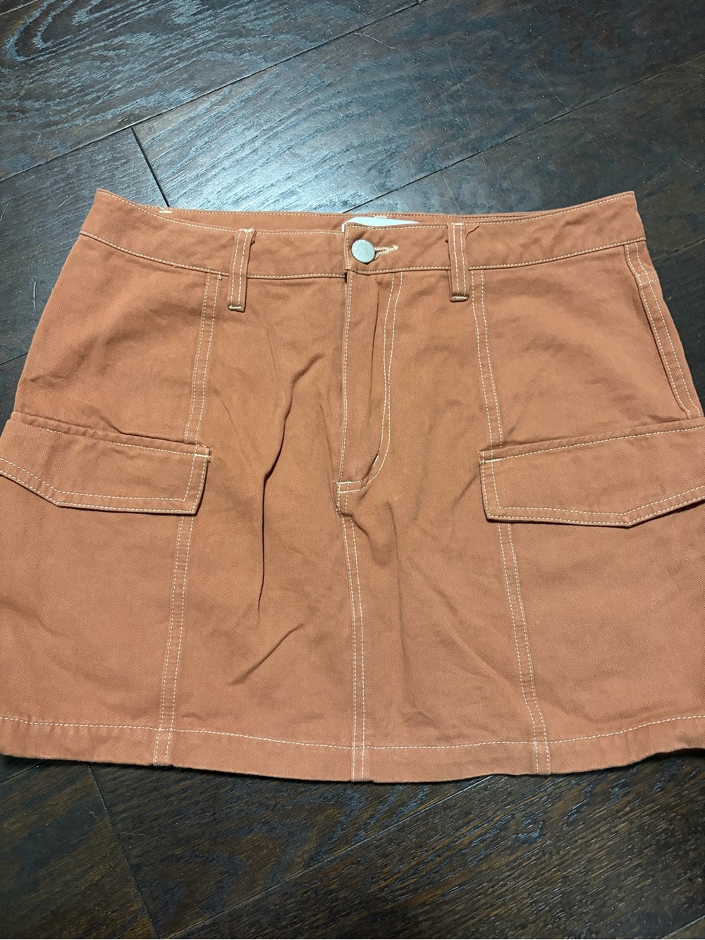 RSQ Rust Cargo Pocket Mini Skirt